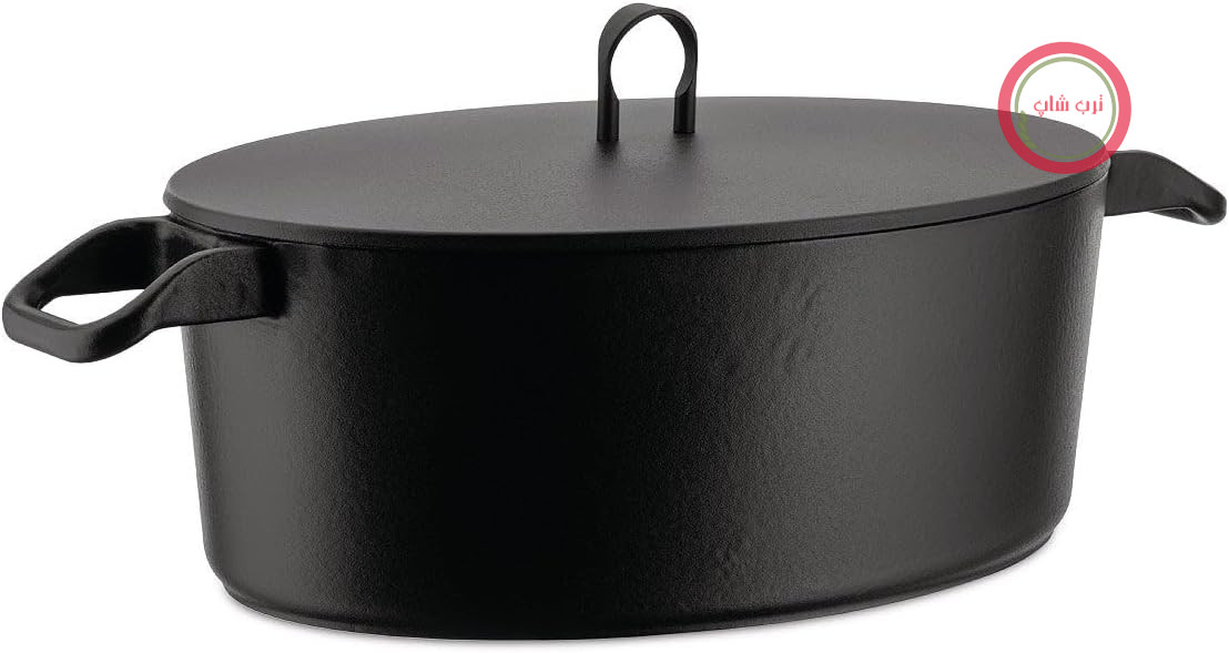 کوکوت بیضی شکل Alessi 90108 LA Cintura di Orione ساخته شده از چدن میناکاری شده، نقره، 24 سانتی متر، 10 در 16 در 6 سانتی متر
