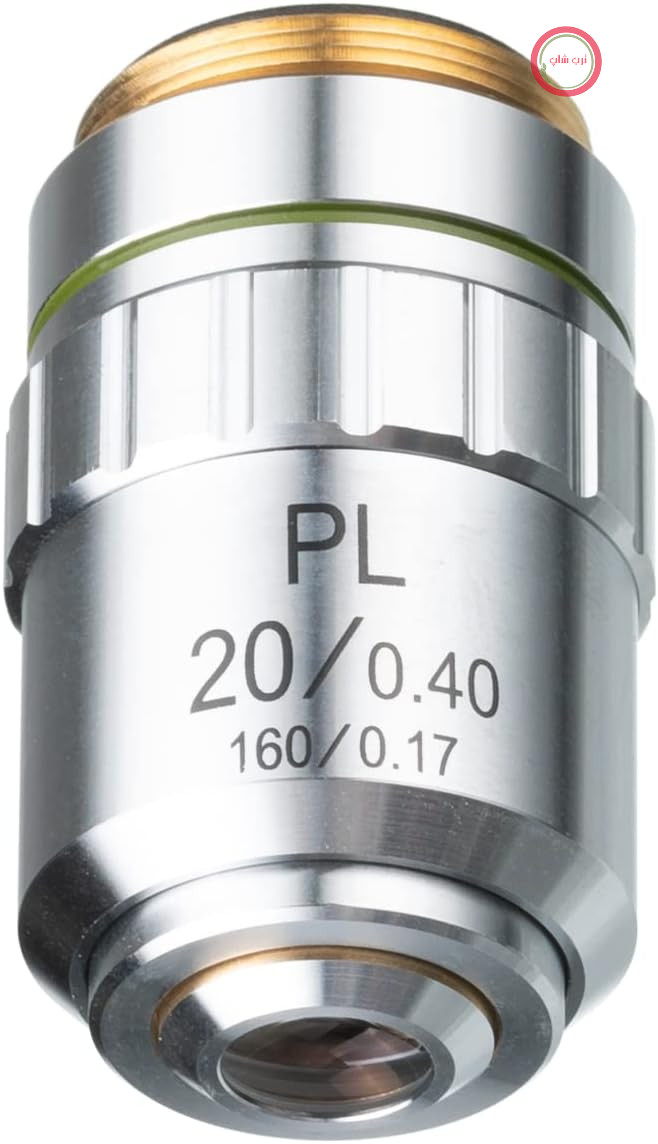 عدسی شیئی Bresser، 5941520، DIN-PL 20x آکروماتیک (میکروسکوپ) | میدان تصویر تخت بدون نیاز به فوکوس مجدد، فاصله کاری 8.6 میلی‌متر، وضوح بالا، برای عکاسی میکروسکوپی، مدل‌های سازگار
