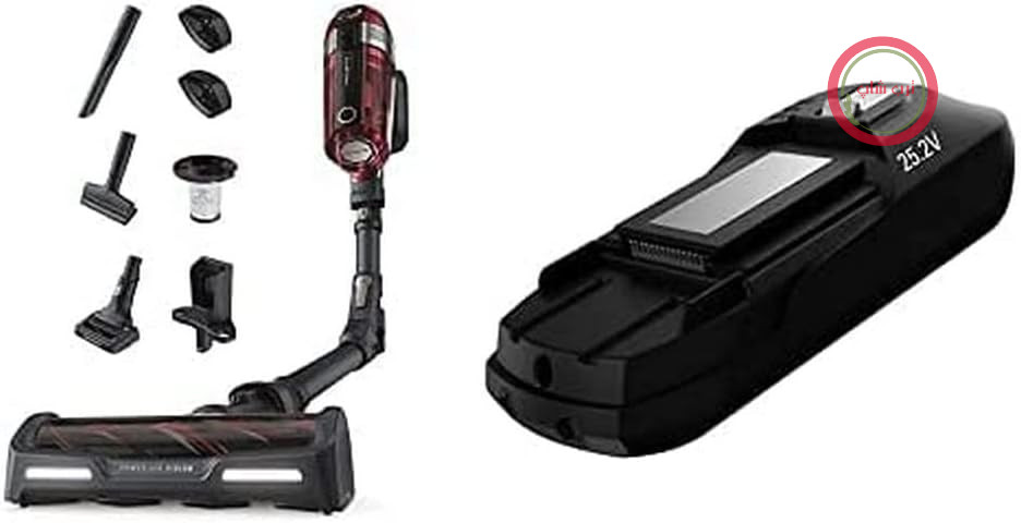 جارو شارژی روونتا آلمان Rowenta X-FORCE FLEX 11.60 Animal RH9878 | جارو برقی بی‌سیم و دستی | قدرت مکش بالا | 90 دقیقه کارکرد | صفحه نمایش رنگی هوشمند | نازل LED | مفصل انعطاف‌پذیر | 99.9٪ فیلتراسیون هوا | با 2 باتری، مشکی/قرمز