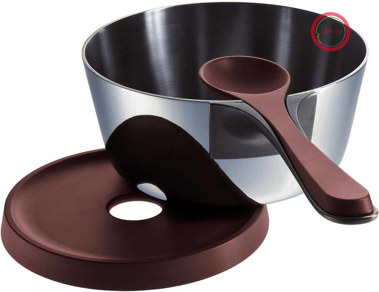 سرویس قابلمه پاستا Alessi PJ01S شامل یک قابلمه - Multiply، یک درب از جنس استیل ضد زنگ براق 18/10، یک قاشق و یک پایه قابلمه از جنس رزین ملامین