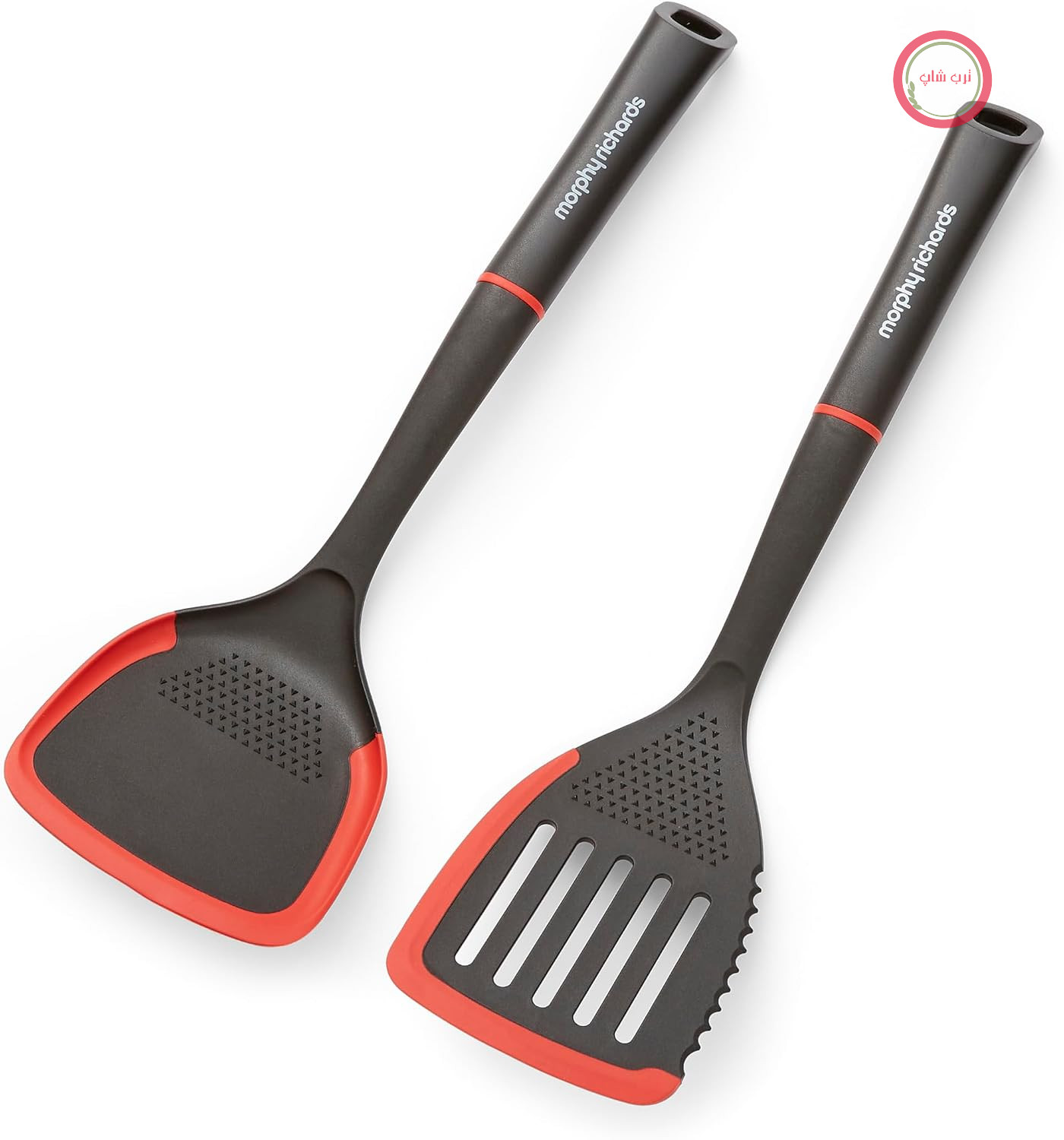 ست کفگیر شیاردار مورفی ریچاردز انگلستان Morphy Richards 869001، نایلونی محکم، مشکی