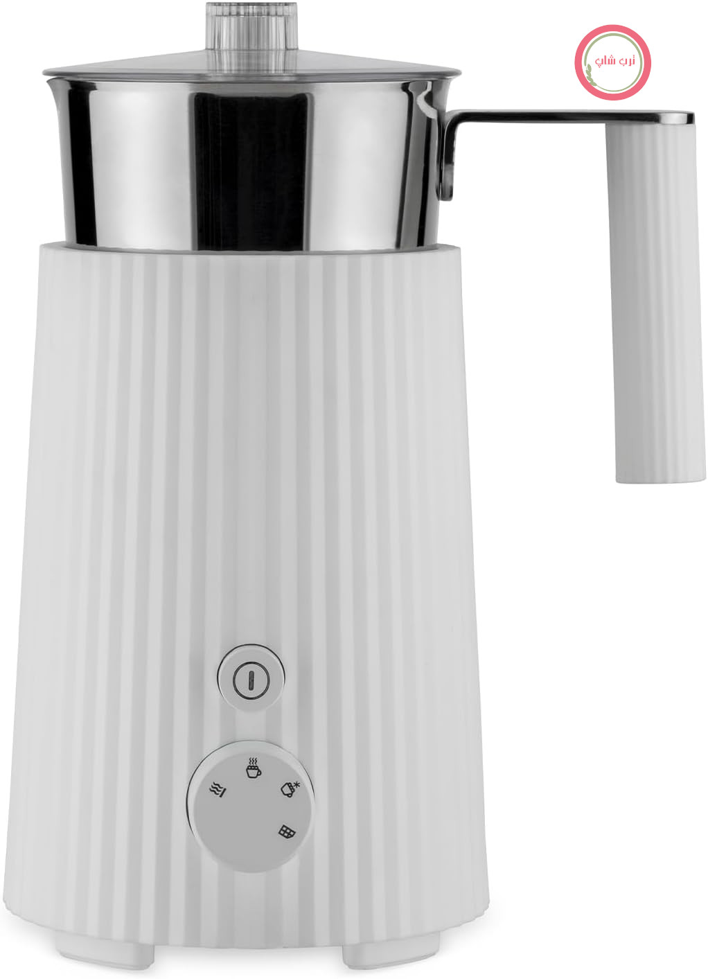 Alessi Plissé MDL13 W/UK - کف‌ساز شیر القایی چندمنظوره طراح، ساخته شده از رزین ترموپلاستیک، پارچ استیل ضد زنگ 18/10، دوشاخه انگلیسی، 600 وات، 35 سانتی‌متر، سفید