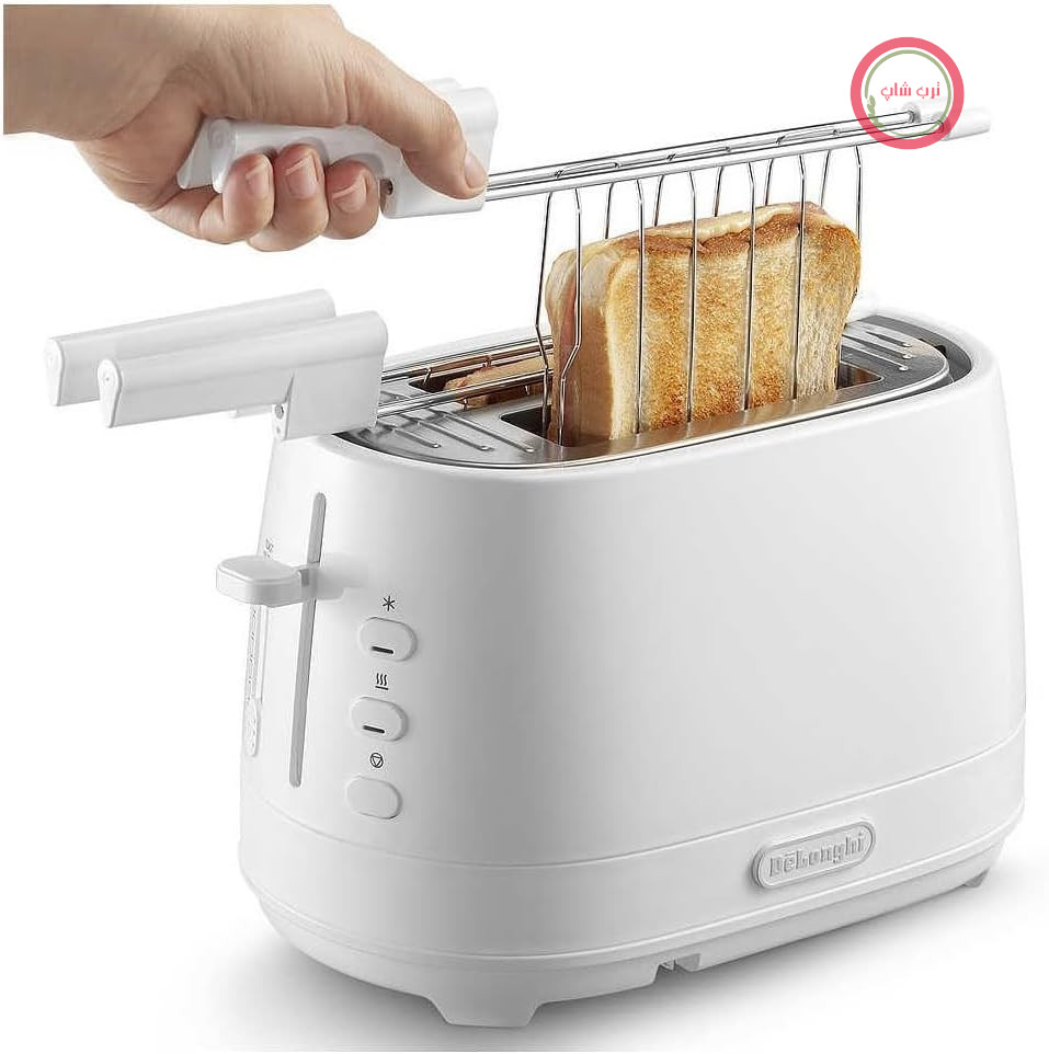 توستر De Longhi CTLAP2203 با انبر، 550 وات. بیانکو