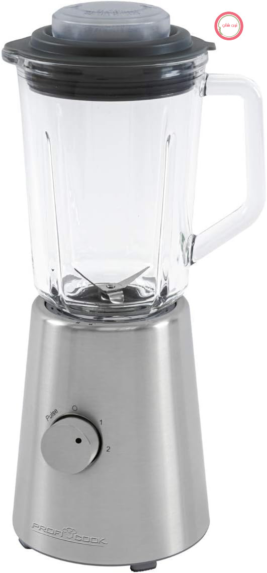 مخلوط کن همه کاره پروفی کوک مدل PC-UM 1213 با 4 سرعت مختلف، ظرف شیشه‌ای محکم با قابلیت تنظیم مقیاس، قابلیت خرد کردن یخ، شامل عملکرد پالس/توربو، ظرفیت 1 لیتر، جنس استیل ضد زنگ