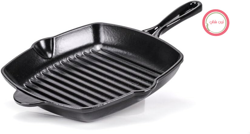 ماهیتابه گریل چدنی برندس آلمان مشکی Berndes b.iron، سایز ۲۷ در ۲۷ سانتی‌متر