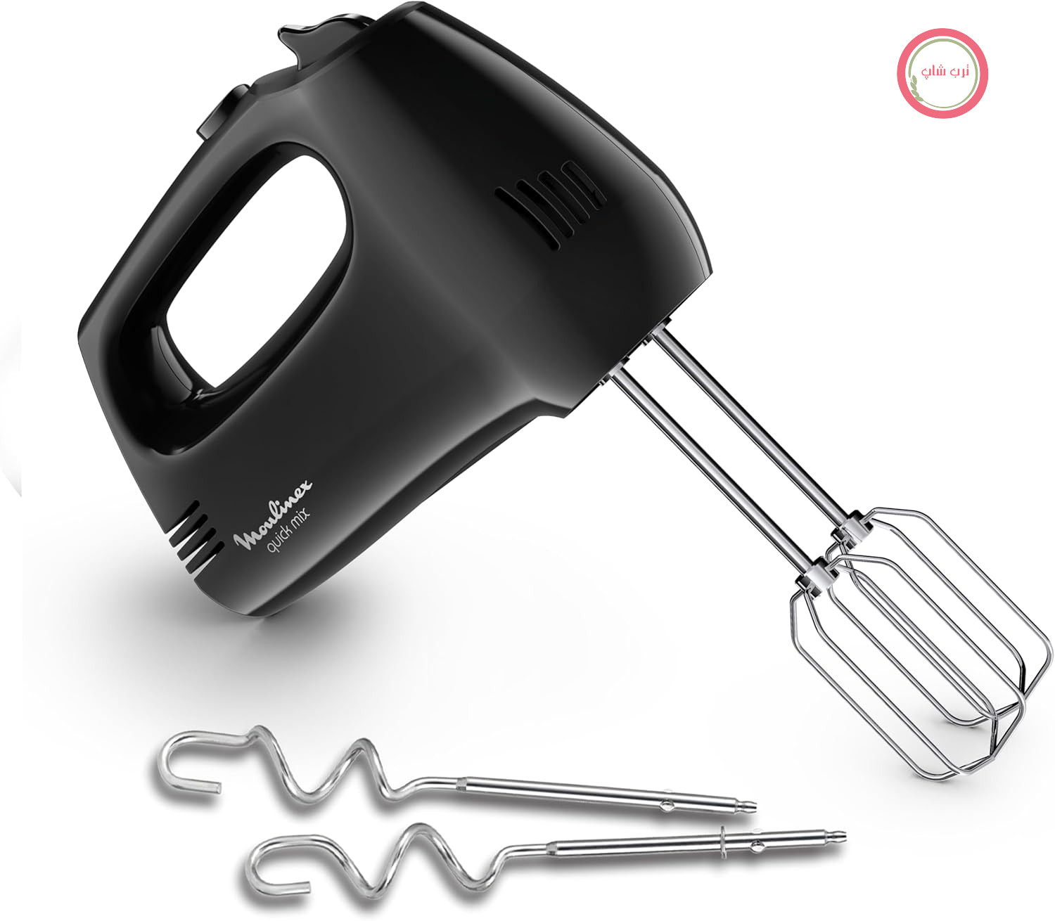 همزن برقی مولینکس فرانسه Moulinex مدل HM3108 قدرت ۳۰۰ وات، ۵ سرعت، همراه سری خمیرزن و همزن