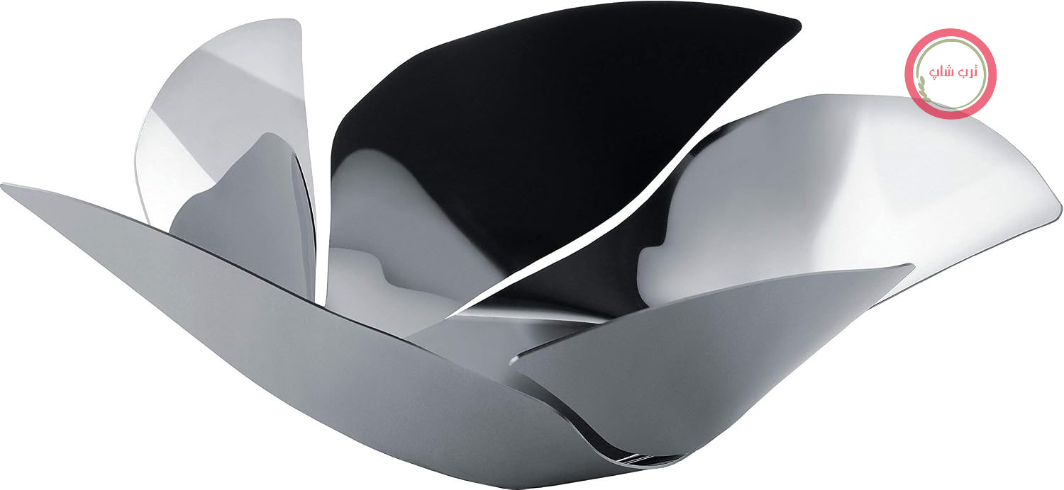 کاسه میوه طرح‌دار Alessi Twist Again OD02/29، ساخته شده از استیل ضد زنگ 18/10، براق و صیقلی، ابعاد 7 × 34 × 22 سانتی‌متر