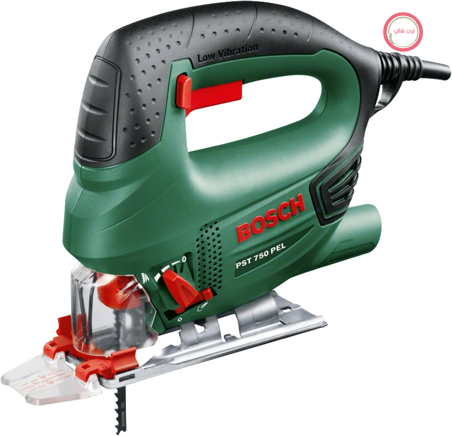 اره عمودبر بوش آلمان Bosch مدل PST 800 PEL، به علاوه مجموعه 10 تکه تیغه اره عمودبر ساده، سبز