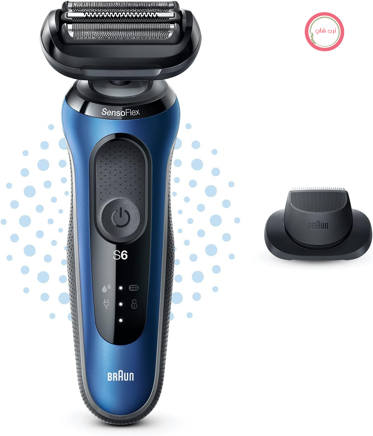 ریش‌تراش براون سری 6 مدل 61-B1200s مخصوص استفاده خشک و تر + کیف مسافرتی + 1 عدد لوازم جانبی