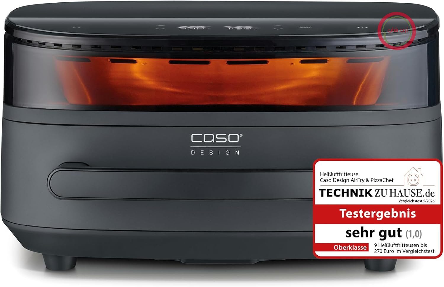 سرخ‌کن هوای گرم جمع‌وجور و تخت کاسو آلمان CASO AirFry & PizzaChef 6L
