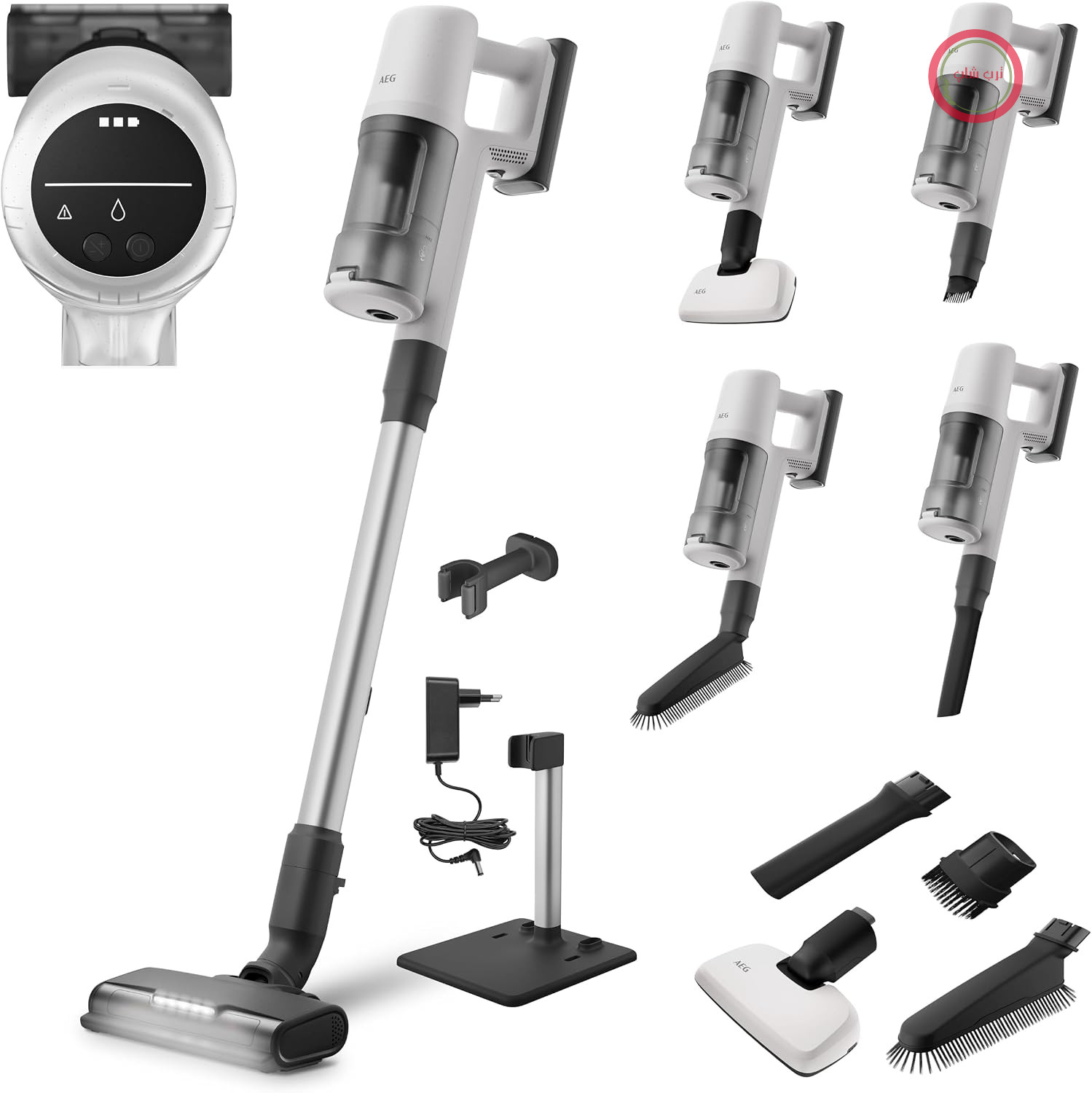 جارو شارژی آاگ آلمان AEG سری 6000 مدل AP61HB21SH سفید؛ موتور دیجیتال و شارژدهی ۴۰ دقیقه