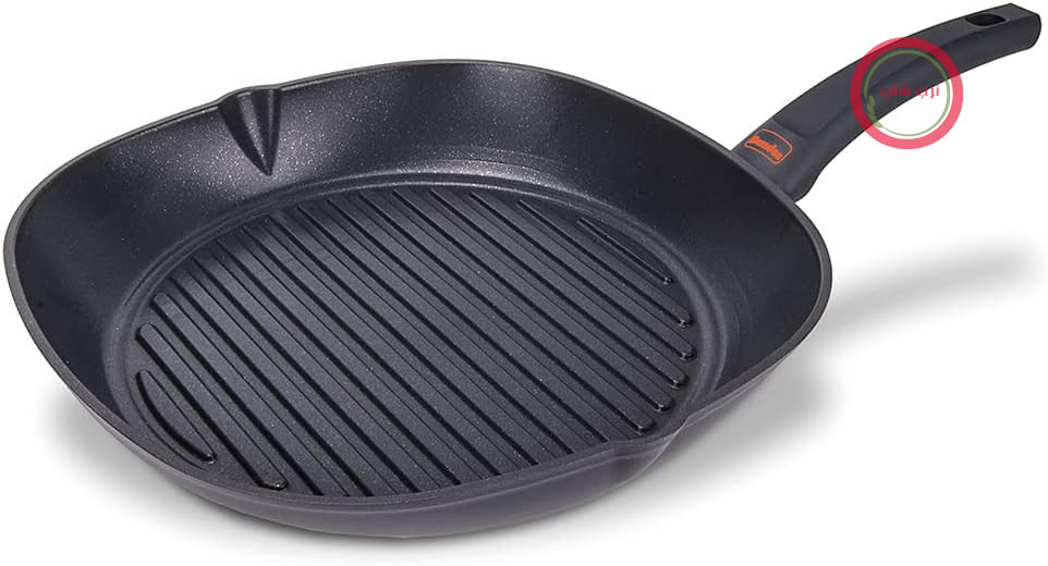 تابه گریل برندس آلمان Berndes b.iron 27x27 سانتی‌متر – چدن بادوام، مقاوم در برابر حرارت و صرفه‌جویی در مصرف انرژی – مناسب برای انواع اجاق گاز – دارای دهانه ریختن مواد و دسته کمکی – بسته‌بندی ۱۰۰٪ بدون پلاستیک