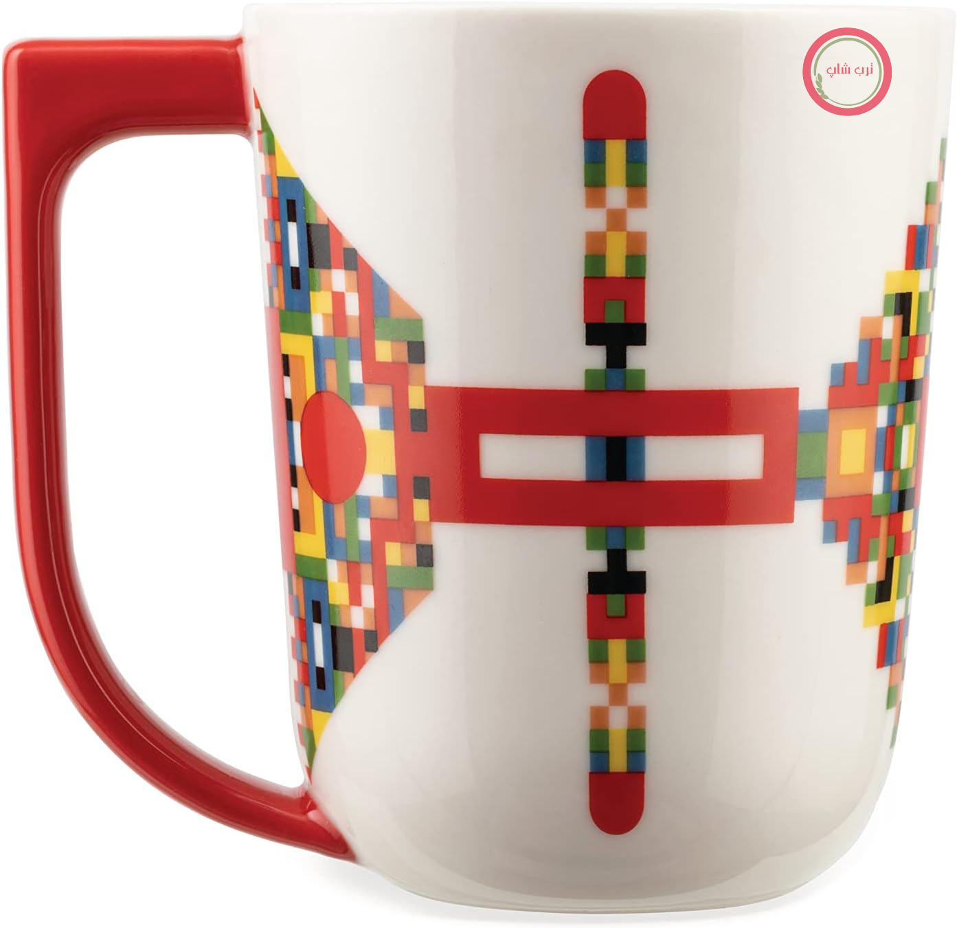 ماگ طرح‌دار Alessi Holyhedrics ESA09 1 با ابعاد متعادل، ساخته شده از چینی، تزئین شده با برچسب دستی و دسته طرح‌دار، ظرفیت ۴۰ سانتی‌لیتر، اندازه منحصر به فرد