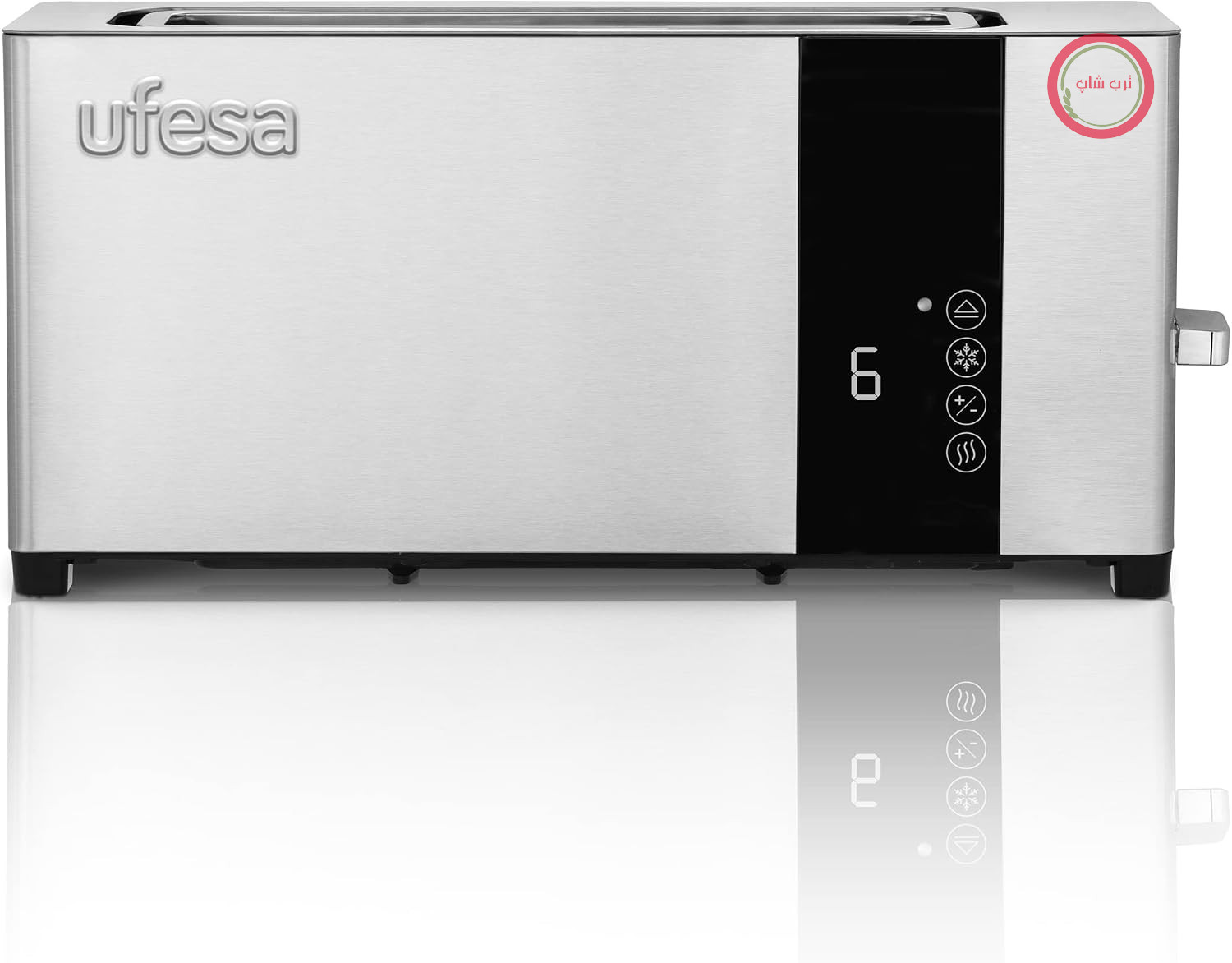 توستر لوکس یوفسا اسپانیا Ufesa Plus، ۱ برش بسیار بلند، نمایشگر دیجیتال LCD، ۱۰۵۰ وات، ۱ شیار عریض، ۷ سطح برشته کردن، دیجیتال