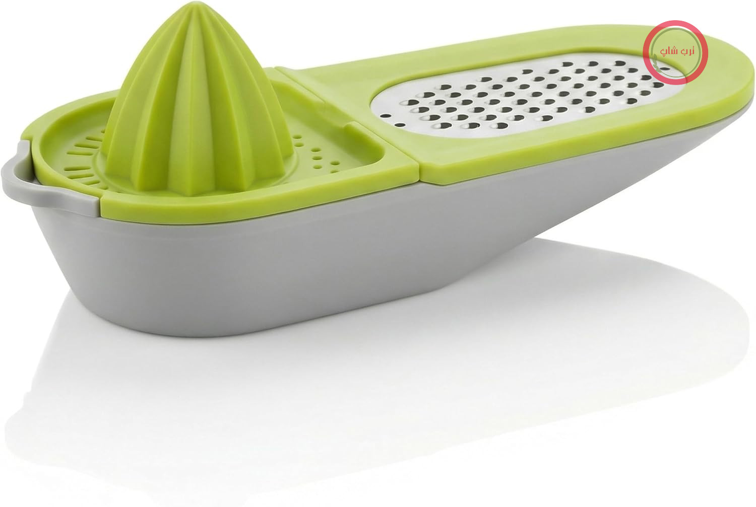 Arendo - رنده آشپزخانه Citrus Press Plus – رنده و آبلیموگیر – با ظرف – آبلیموگیر دستی – آبلیموگیر دستی – رنده لیمو – کم جا – قابل شستشو در ماشین ظرفشویی