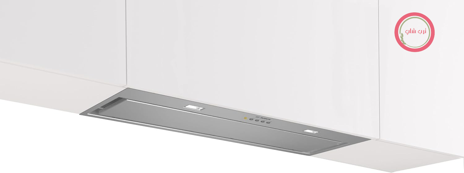 بوش DLN87AC50 سری 6، فن 86 سانتی‌متری، کانالی و چرخشی، روشنایی LED، فیلتر بو Clean Air Plus، توکار، تنظیم دقیق با تنظیم مجدد، کنترل‌های راحت، استیل ضد زنگ