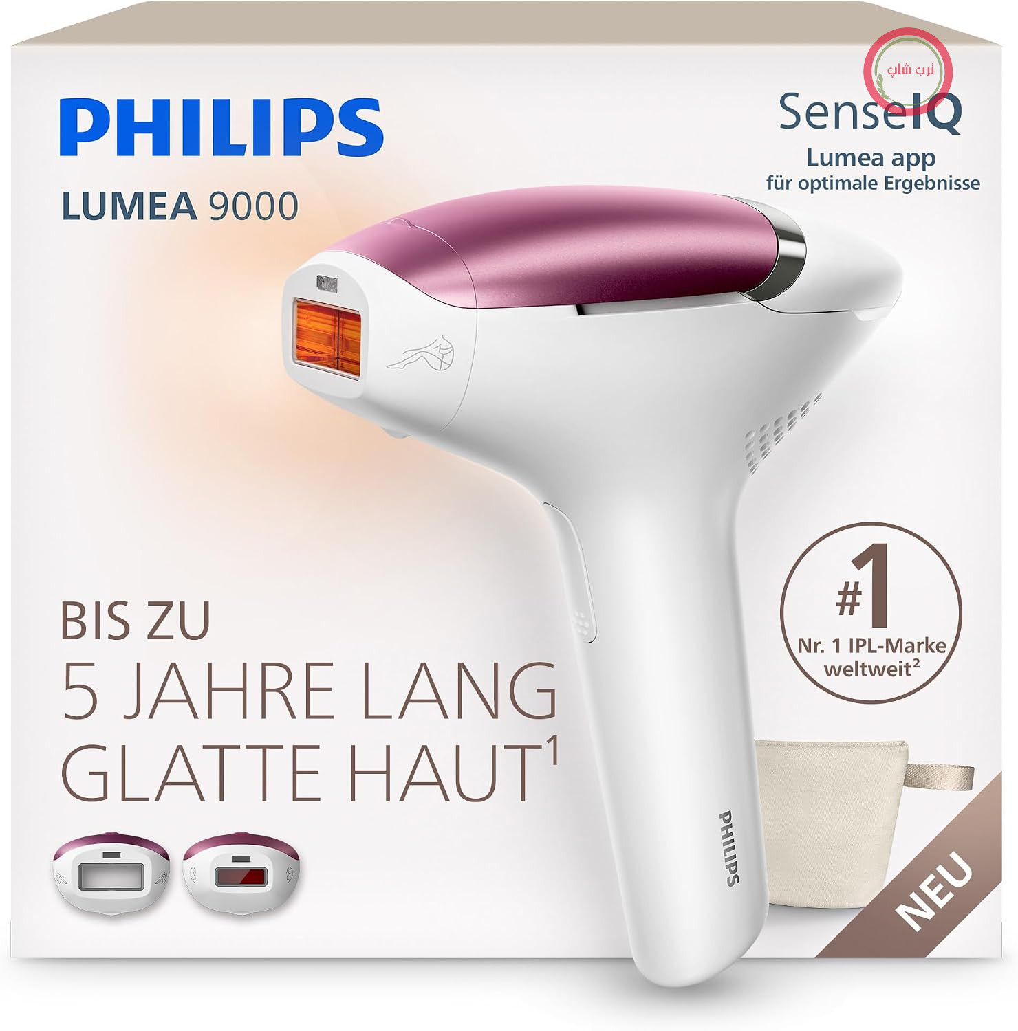 دستگاه رفع موهای زائد Philips Lumea 8000 IPL - جایگزین لیزر درمانی در سالن‌های زیبایی، استفاده آسان در منزل، ایمن مطابق با استانداردهای پزشکی، 2 سر قابل اتصال: بدن و صورت، BRI934/00