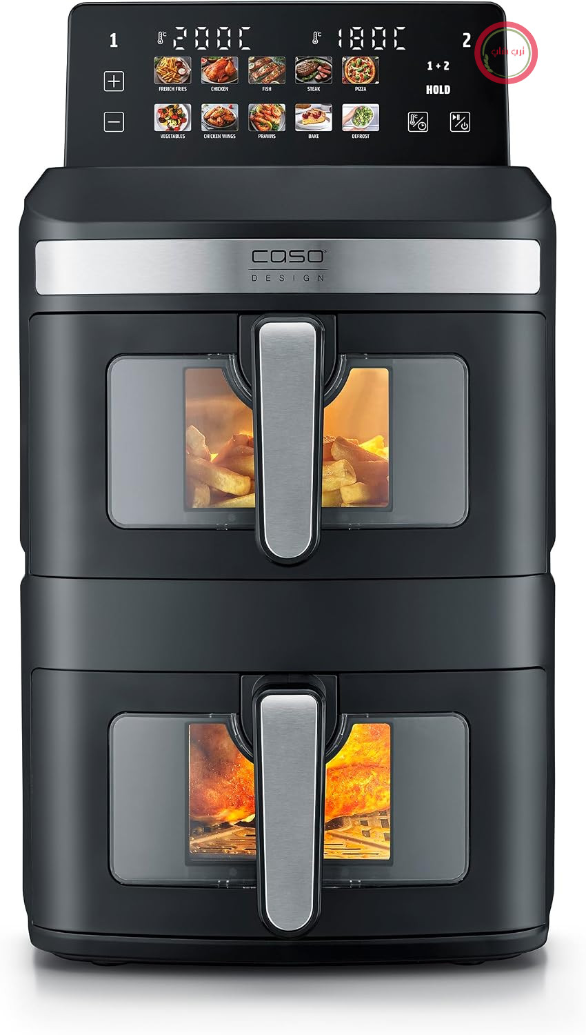 سرخ کن بدون روغن دوطبقه کاسو آلمان CASO AirFry Duo Tower، ظرفیت12.4لیتر و 10برنامه پخت