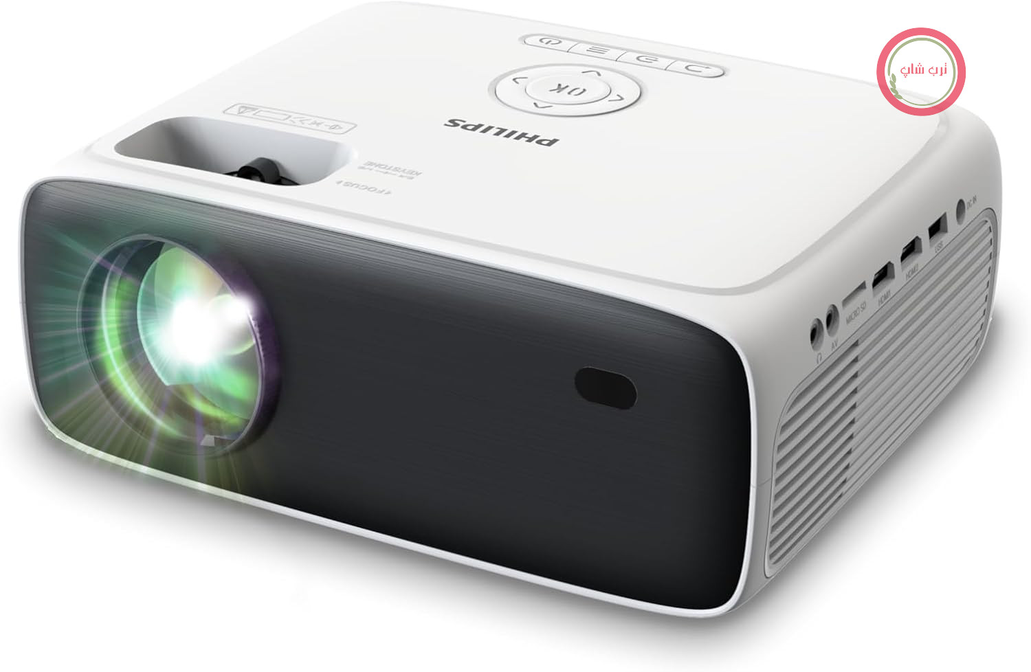 پروژکتور فیلیپس نئوپیکس ۲۰۰، کیفیت Full HD 1080p، کنتراست بالا، قابلیت اصلاح تصویر چندگانه برای نصب انعطاف‌پذیر، پورت‌های HDMI متعدد