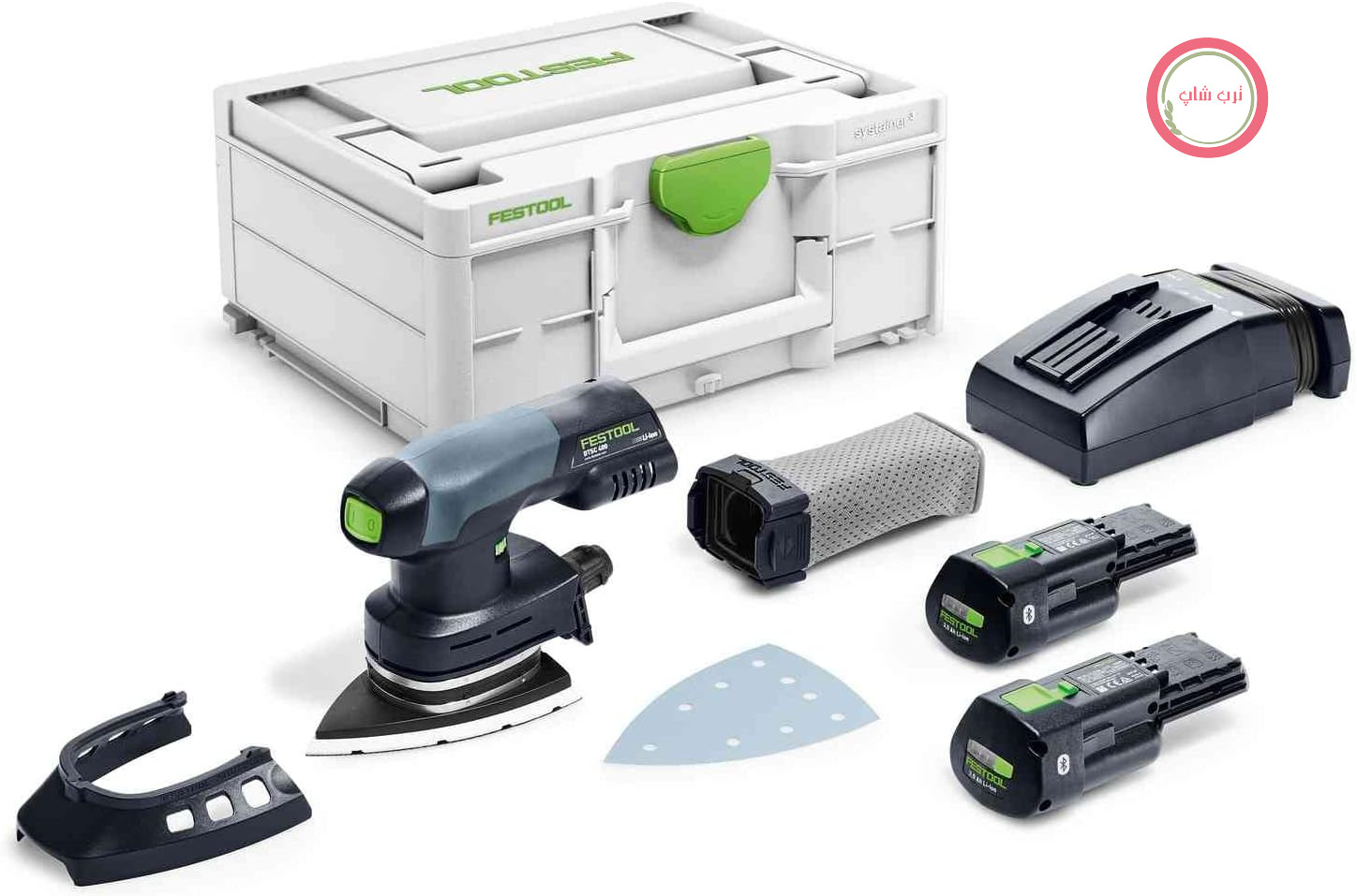 سنباده دلتا شارژی Festool DTSC 400 18 ولت، 3.0 آمپر ساعت، در Systainer
