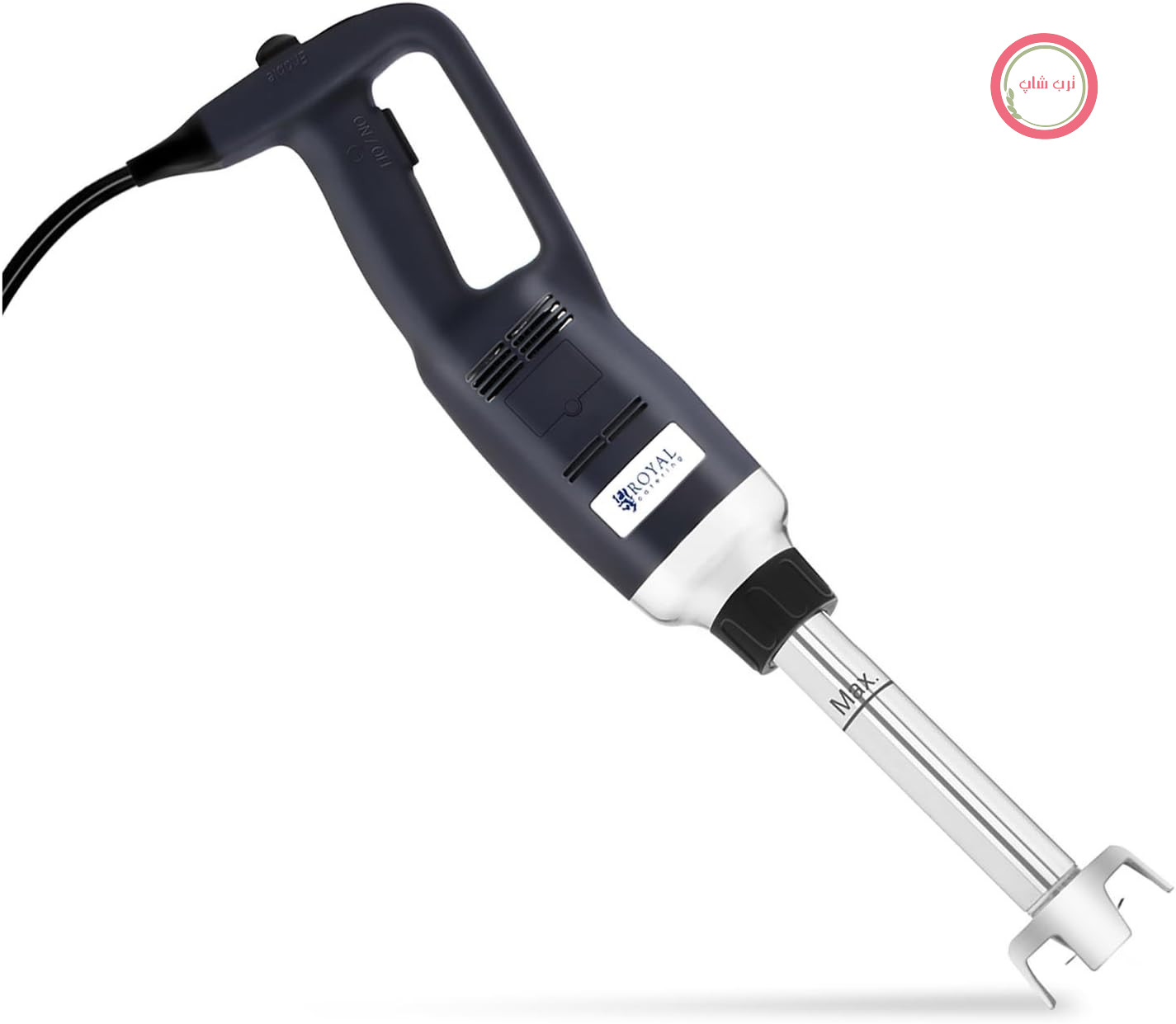 گوشت کوب برقی صنعتی رویال کترینگ آلمان Royal Catering RCSM-350-250 دسته ارگونومیک، 350 وات، 18000 دور در دقیقه، محافظ پاشش آب، شفت مخلوط کن 250 میلی متری