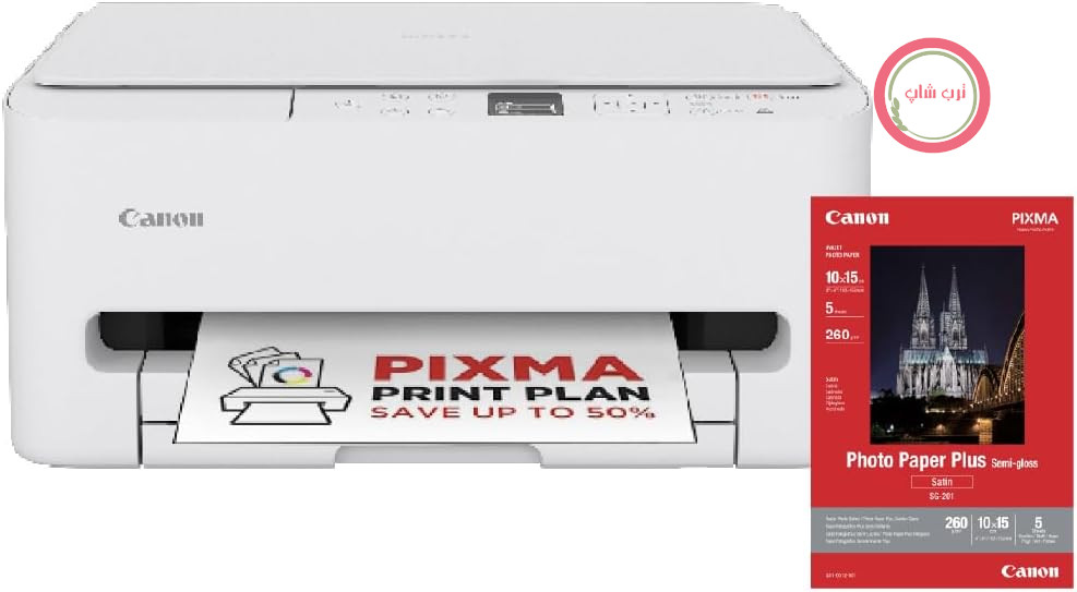 پرینتر کانن ژاپن PIXMA TS6550I - چاپگر چندکاره وای‌فای با سینی کاغذ و کنترل‌های جلویی | چاپ بی‌سیم آسان از تلفن هوشمند شما - شامل کاغذ عکس SG-201 A4، 5 برگ