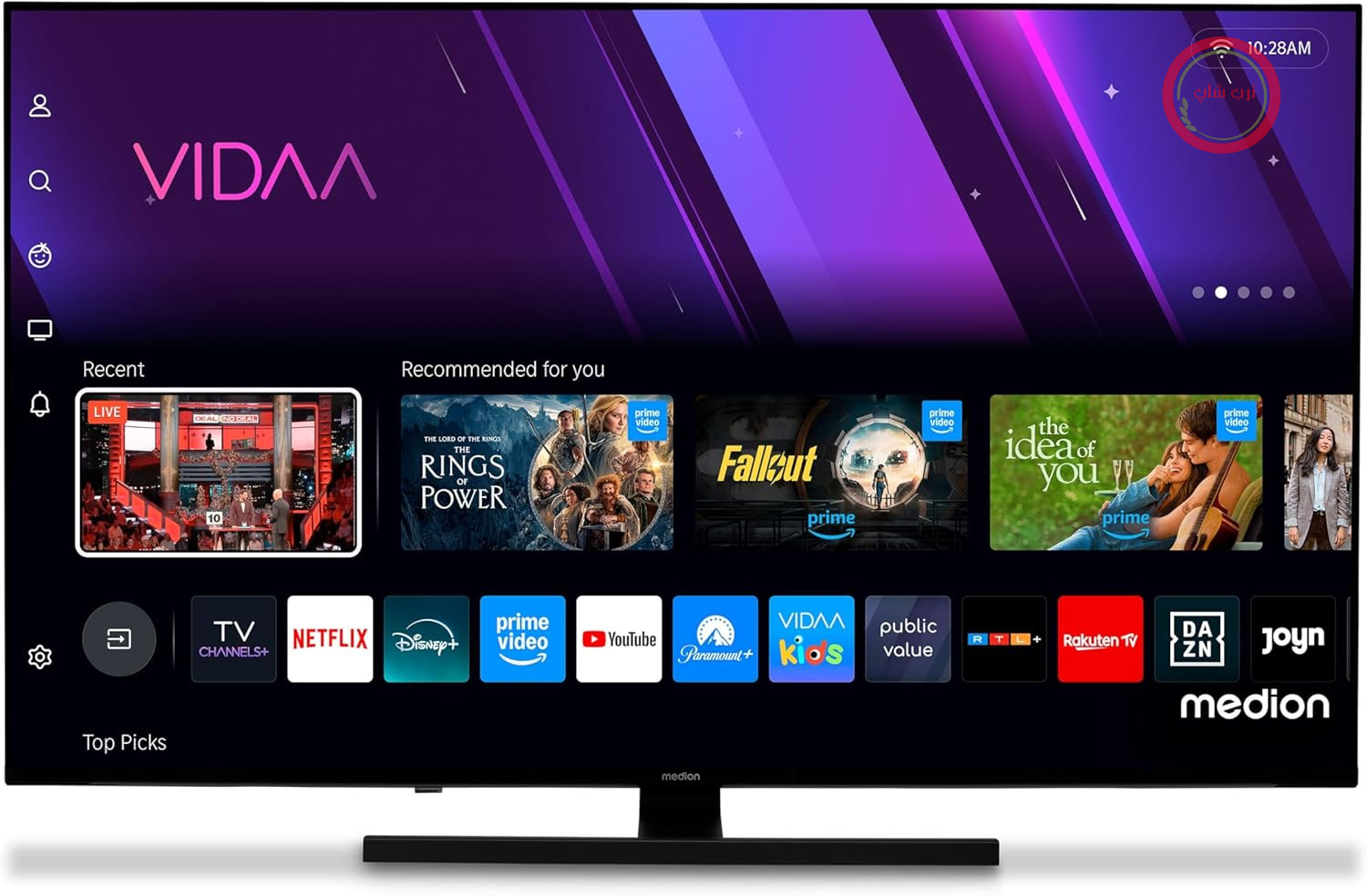 تلویزیون MEDION 163.9 سانتی‌متر (65 اینچ) QLED مدل MEDION (تلویزیون هوشمند، Dolby Vision HDR، فروشگاه VIDAA، Prime Video، Disney+، DAZN، Paramount+، DTS X، Dolby Atmos، PVR، بلوتوث، MD 865600)