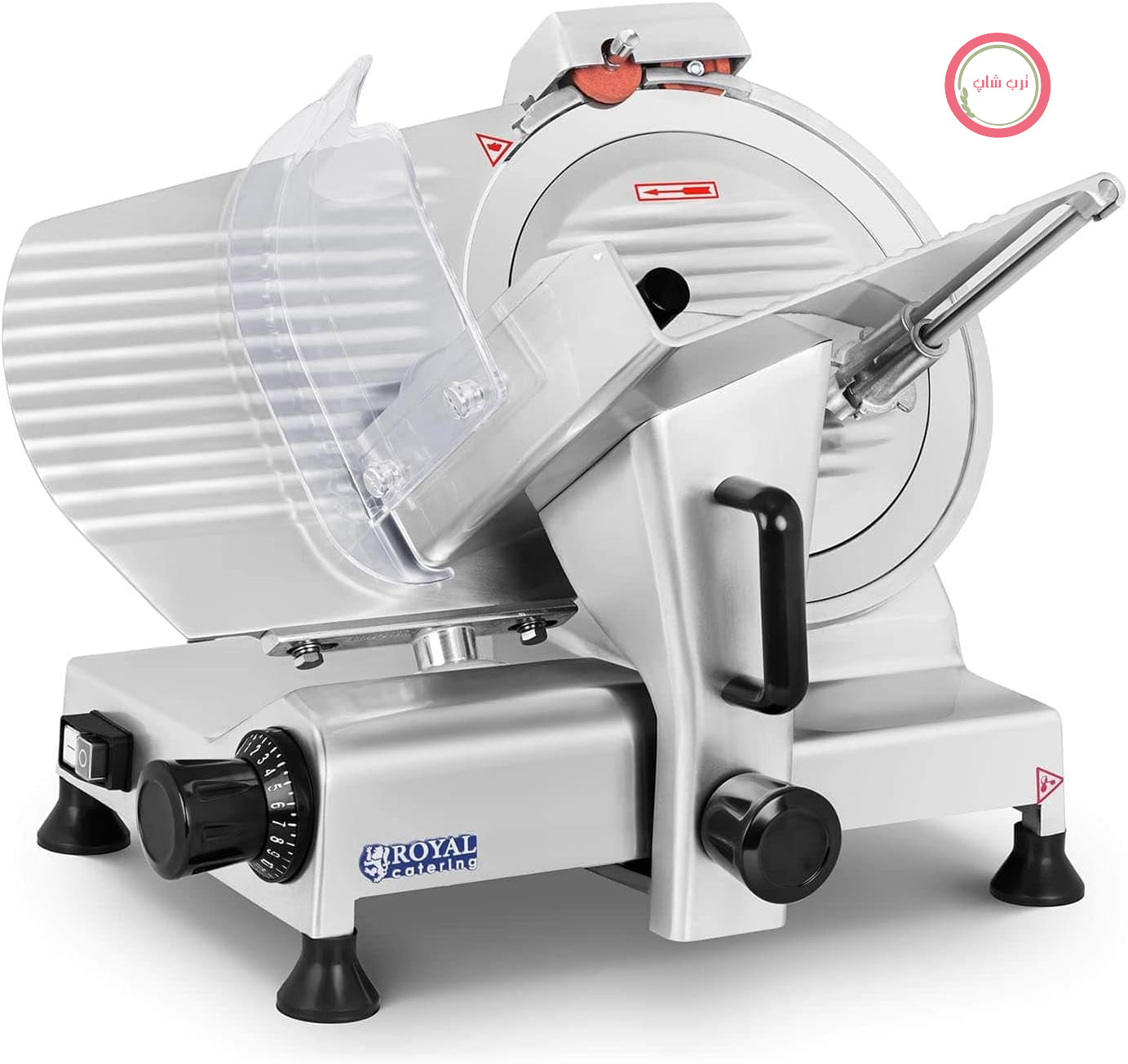 دستگاه اسلایسر حرفه‌ای رویال کترینگ آلمان Royal Catering مدل RCAM-300PRO، تیغه ۳۰۰ میلی‌متر، ضخامت برش ۰ تا ۱۵ میلی‌متر