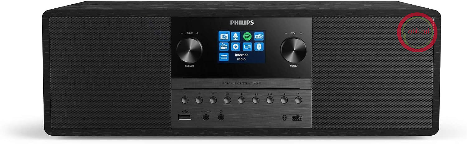 سیستم صوتی فیلیپس هلند Philips TAM6805 میکرو های‌فای ۵۰ وات با اینترنت رادیو، بلوتوث، اسپاتیفای، CD و DAB+