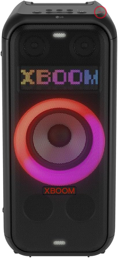 بلندگوی بلوتوث رول‌شونده ال‌جی xboom DXL7T (250 وات، قابلیت‌های کارائوکه و دی‌جی، نورپردازی)، مشکی [مدل سال 2024]