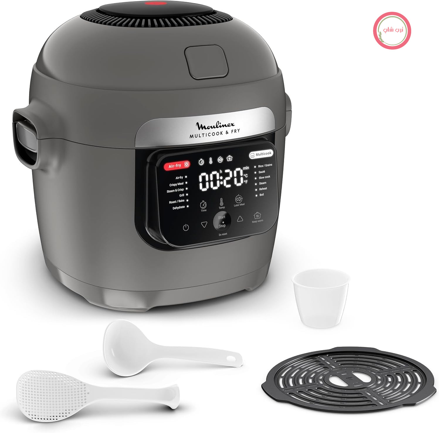 مولتی کوکر و سرخ کن بدون روغن مولینکس فرانسه Moulinex مدل MZ730BF0 – ظرفیت ۶ لیتر، ۱۲ برنامه پخت