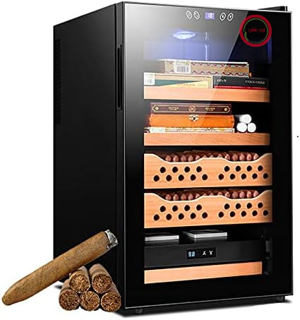 محفظه مرطوب کننده سیگار برقی با روکش سدر اسپانیایی و مهر و موم مغناطیسی، قابلیت تنظیم دما و رطوبت برای 350-400 سیگار