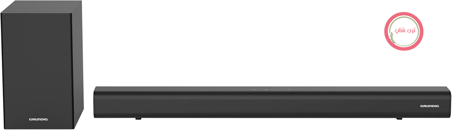ساندبار Grundig 2.1 مدل DSB 991 SW، با ساب ووفر، طراحی باریک، توان خروجی ۹۰ وات، اتصال بی‌سیم، بلوتوث ۵.۴، HDMI (ARC-CEC)، USB، ورودی اپتیکال و aux، مشکی