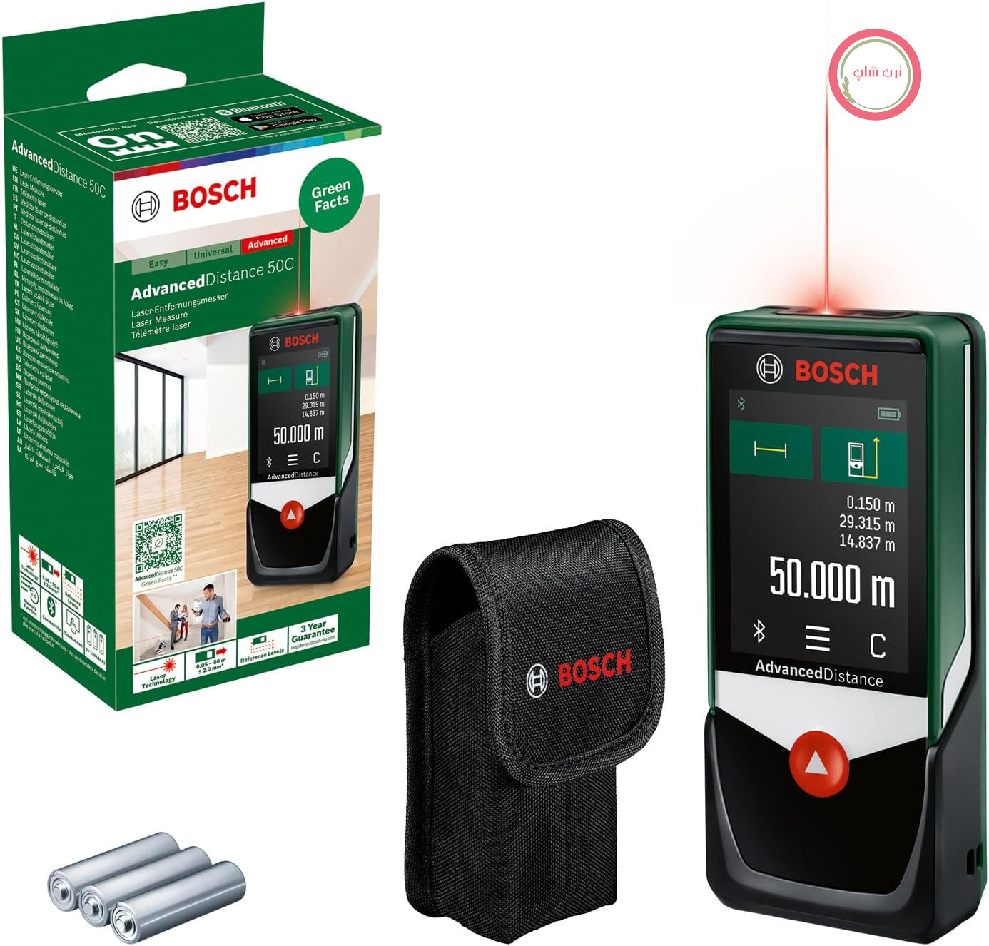 متر لیزری بوش آلمان Bosch مدل AdvancedDistance 50 C (اندازه‌گیری دقیق فواصل تا 50 متر