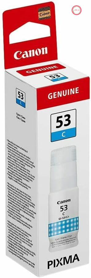 جوهر کانن GI-53 C فیروزه‌ای، جوهر چاپگر با کارایی بالا 60 میلی‌لیتری برای چاپگرهای جوهرافشان PIXMA، اصلی