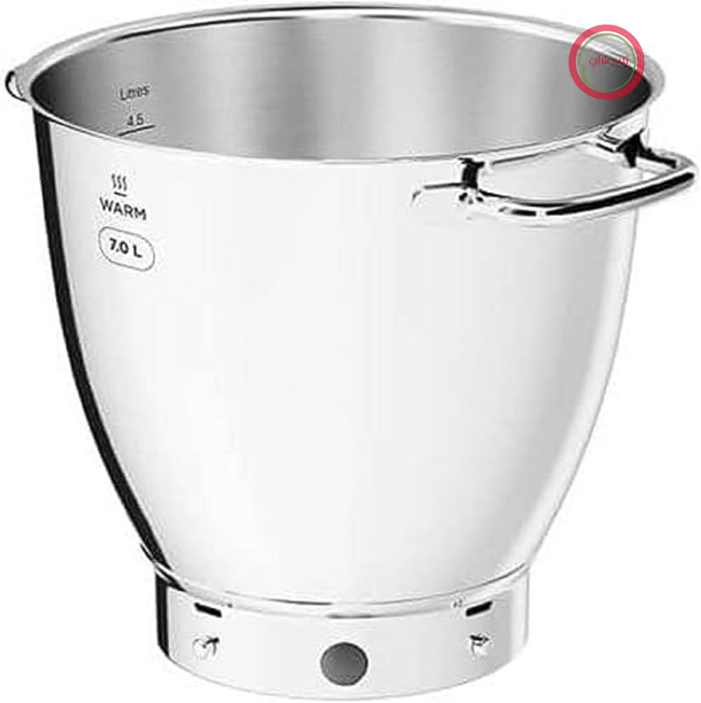 کاسه استیل ضد زنگ کنوود KAB71.002SS، لوازم جانبی برای غذاساز Titanium Chef Patissier XL، کاسه مخلوط کن EasyWarm با ظرفیت 7 لیتر و دسته های کاربردی، قابل شستشو در ماشین ظرفشویی، استیل ضد زنگ