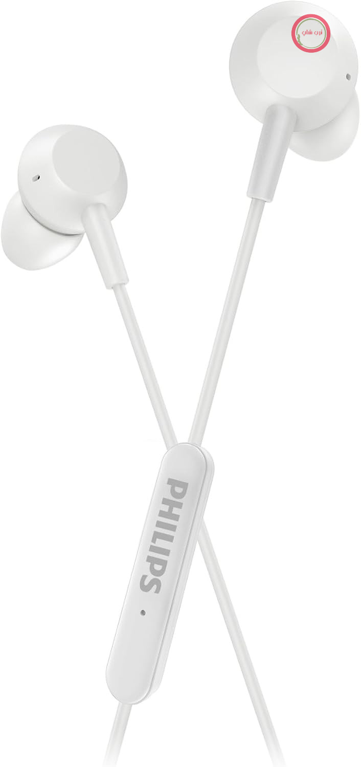 هدفون داخل گوشی فیلیپس مدل TAE5008WT/00 با میکروفون | هدفون سیمی سبک | اتصال USB-C | کابل 1.2 متری | ریموت کنترل درون خطی | 3 سایز | راحتی در استفاده | صدای شفاف و بیس قدرتمند | سفید
