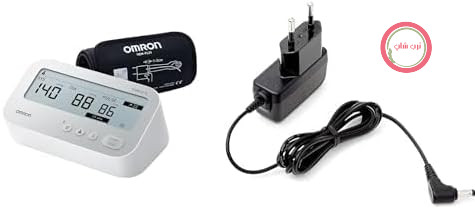 فشارسنج امرون ژاپن OMRON X4 Connect AFib، دستگاه فشار خون بازویی با اپلیکیشن و بلوتوث، تشخیص فیبریلاسیون دهلیزی، 22-42 سانتی‌متر + آداپتور برق جهانی OMRON (آداپتور HHP-CM01)