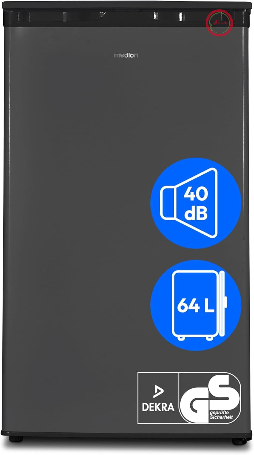 فریزر MEDION (64 لیتر، محفظه‌های فریزر 4 ستاره، تا -25 درجه سانتیگراد، لولای درب قابل تعویض، پایه‌های قابل تنظیم ارتفاع، ارتفاع 85 سانتی‌متر، MD 37688) خاکستری