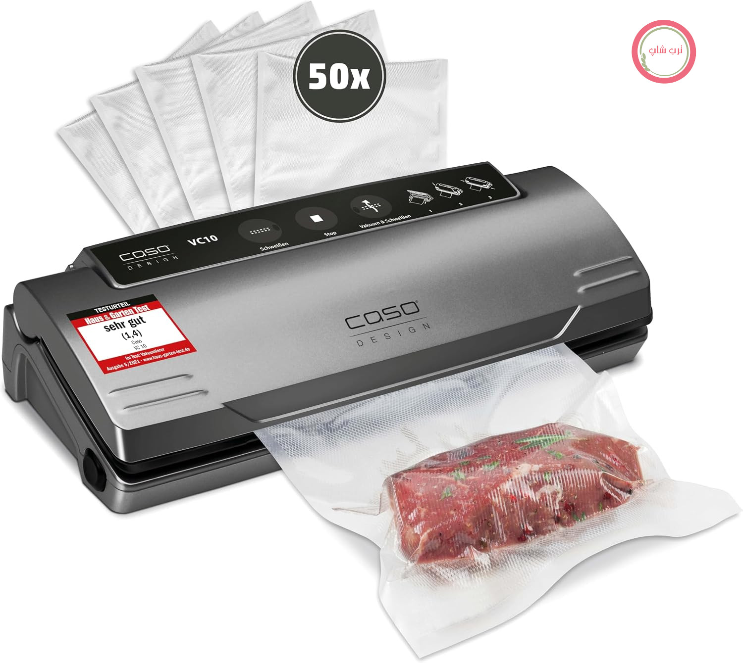 دستگاه وکیوم خانگی پیشرفته کاسو آلمان نسخه CASO VC10 Plus - قدرت مکش متغیر - 9 لیتر در دقیقه - جوش 30 سانتی‌متر