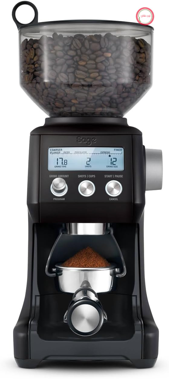 آسیاب قهوه Sage The Smart Grinder Pro، آسیاب قهوه، ترافل سیاه | آسیاب قهوه با تیغه مخروطی، قابل برنامه ریزی، اتوماتیک، قابل تنظیم، 60 حالت آسیاب، 165 وات