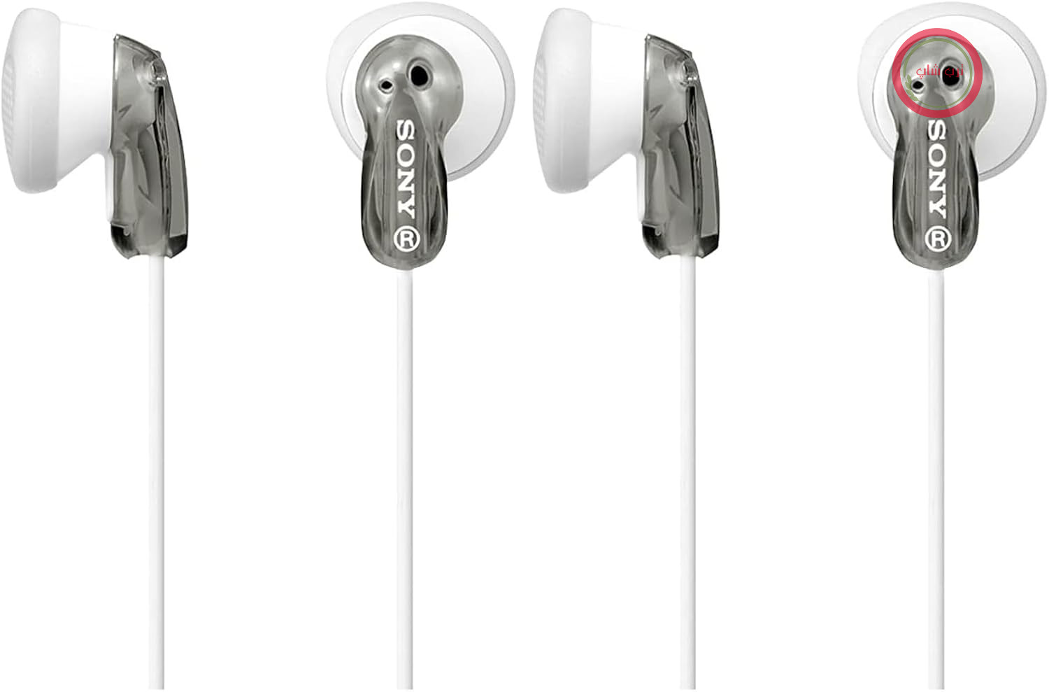 هدفون توگوشی سونی MDRE9LP برای پخش‌کننده MP3/آیپاد، خاکستری/نقره‌ای (بسته ۲ عددی)