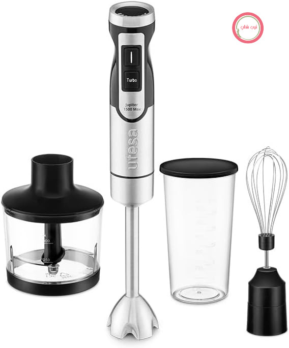 گوشت کوب برقی یوفسا اسپانیا Ufesa Jupiter Max 1500W، کنترل سرعت متغیر، صفحه نمایش LCD، عملکرد توربو، 4 تیغه با کارایی بالا، خردکن 500 میلی لیتری، همزن امولسیون کننده و پیمانه 600 میلی لیتری 193