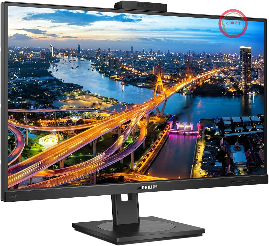 مانیتور فیلیپس 276B1JH - مانیتور 27 اینچی Zoll QHD USB-C، وب کم، مانیتور قابل اتصال به کامپیوتر (2560x1440، 75 هرتز، HDMI، DisplayPort، USB-C، RJ45، هاب USB) ساخت شرکت Schwarz