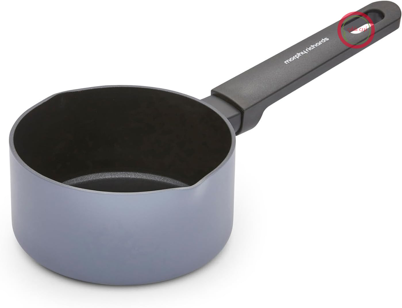 قابلمه شیر جوش مورفی ریچاردز انگلستان Morphy Richards ساخته شده از آلومینیوم بازیافتی، ۱۴ سانتی‌متر، روکش نچسب، دسته‌های نرم، مناسب برای انواع اجاق گاز، خاکستری، ۸۵۳۷۵۳