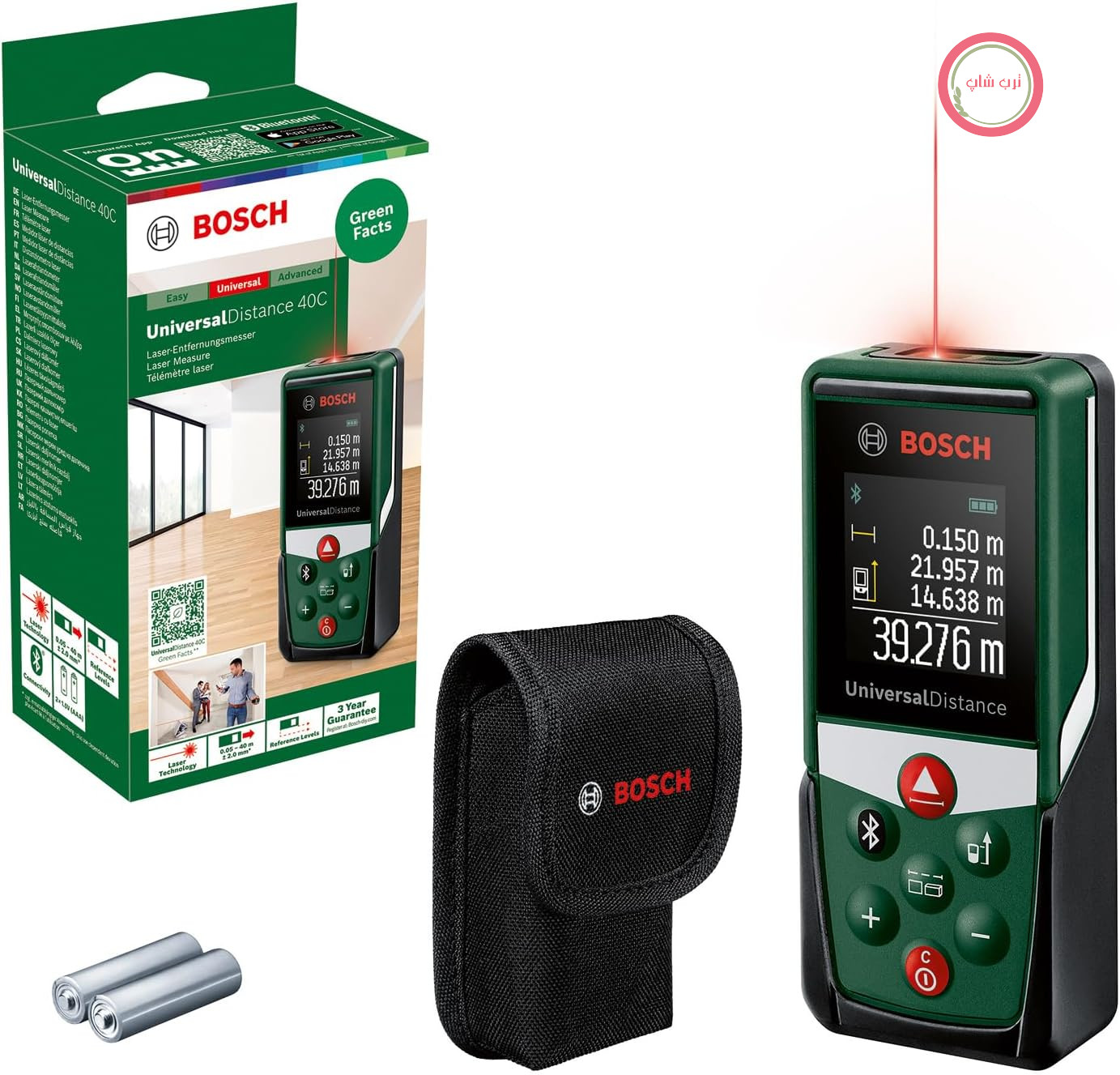 متر لیزری بوش آلمان Bosch مدل UniversalDistance 40 C (با دقت بالا تا 40 متر را اندازه‌گیری می‌کند