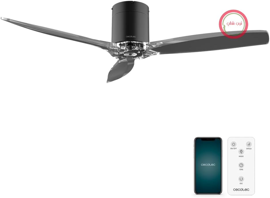 پنکه سقفی شفاف متصل سکوتک اسپانیا Cecotec - EnergySilence Aero 5285، موتور DC 40W، قطر 132 کنترل، وای فای