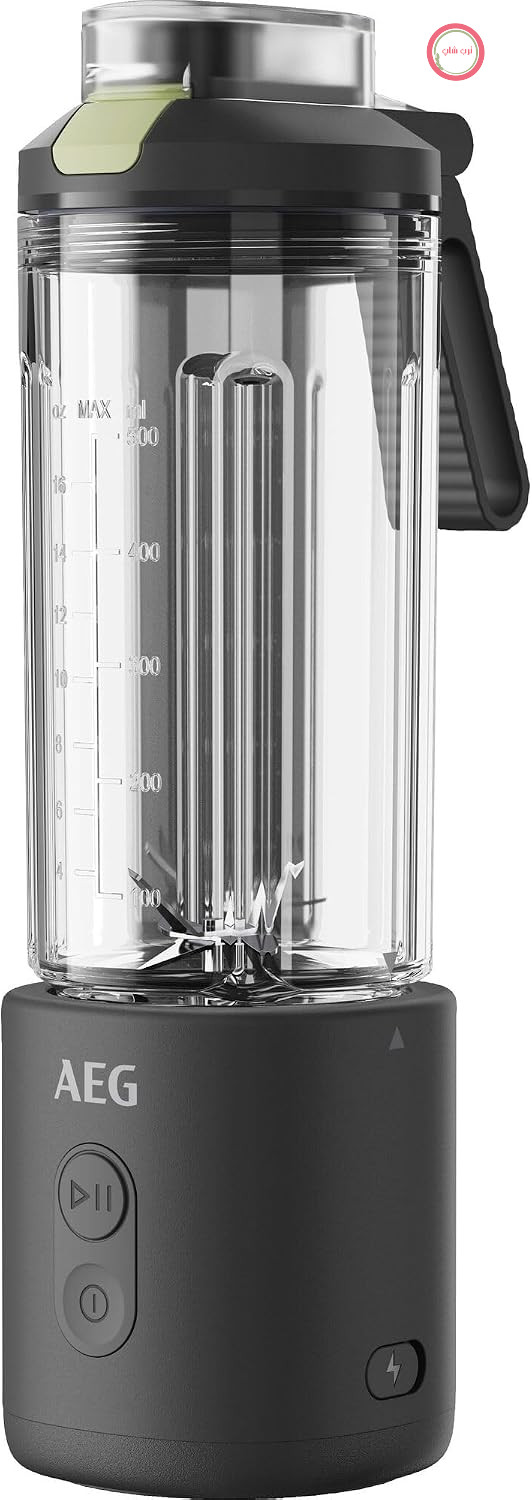 مخلوط کن قابل حمل AEG، ظرف نوشیدنی ۵۰۰ میلی لیتری ضد نشت، PB4-1-2CG | اسموتی ساز بی‌سیم قابل شارژ، یخ خرد شده، اسموتی در ۳۰ ثانیه، برای باشگاه، محل کار و سفر، بدون BPA