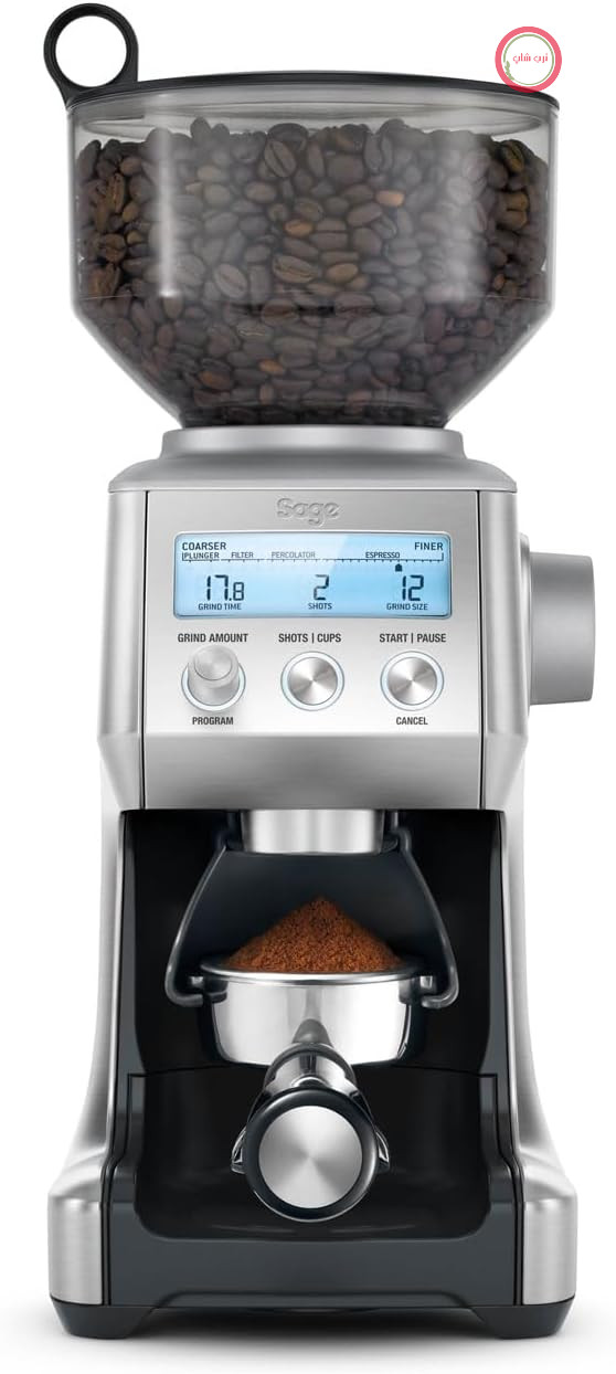 آسیاب قهوه Sage The Smart Grinder Pro، استیل ضد زنگ برس خورده | آسیاب قهوه با تیغه مخروطی، قابل برنامه ریزی، اتوماتیک، قابل تنظیم، 60 حالت آسیاب، 165 وات