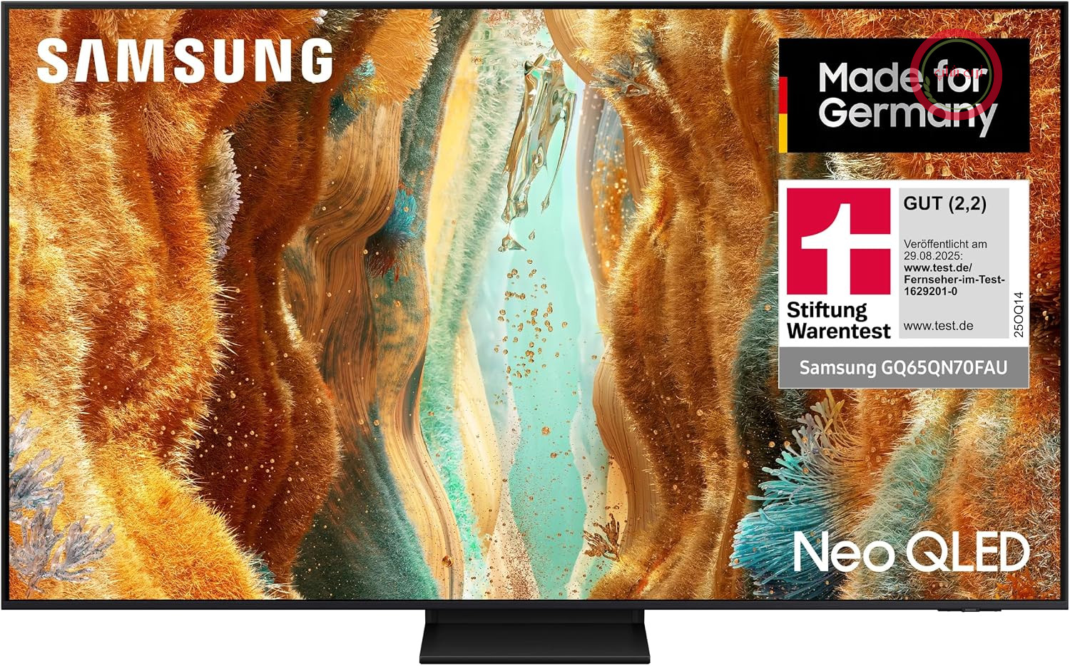 تلویزیون مینی LED سامسونگ Neo QLED 4K QN70F با اندازه 65 اینچ (163 سانتی‌متر)، پردازنده هوش مصنوعی NQ4 نسل دوم، فناوری Quantum Matrix Slim، Motion Xcelerator 144 هرتز، طراحی AirSlim، تلویزیون هوشمند Samsung Vision AI